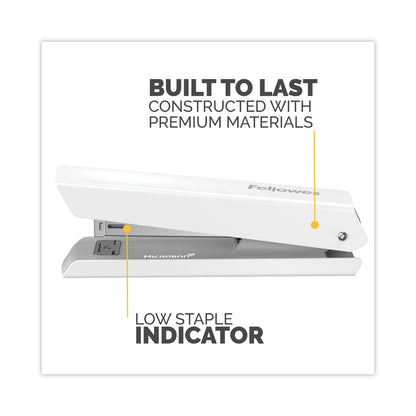 Fellowes LX820 Classic Full Strip Stapler, 20-Sheet Capacity, White