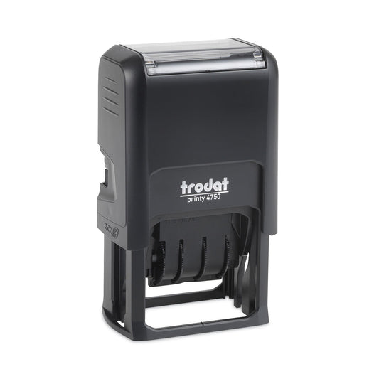 Trodat Printy Economy Date Stamp, Self-Inking, 1.63" x 1", Blue/Red