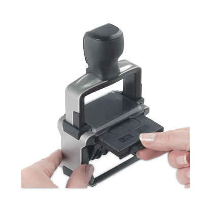 Trodat Professional 12-Message Date Stamp, Self-Inking, 2.25 x 0.38, Black