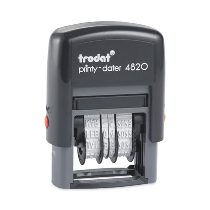 Trodat Printy Economy Date Stamp, Self-Inking, 1.63" x 0.38", Black