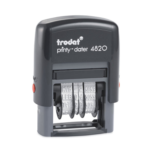 Trodat Printy Economy Date Stamp, Self-Inking, 1.63" x 0.38", Black