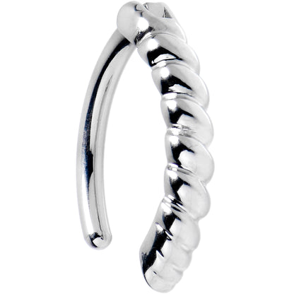 14G 3/8 Grade 23 Titanium Rope Style Hinged Hoop Belly Ring