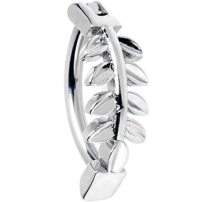 14G 3/8 Grade 23 Titanium Leafy Branch Hinged Hoop Belly Ring