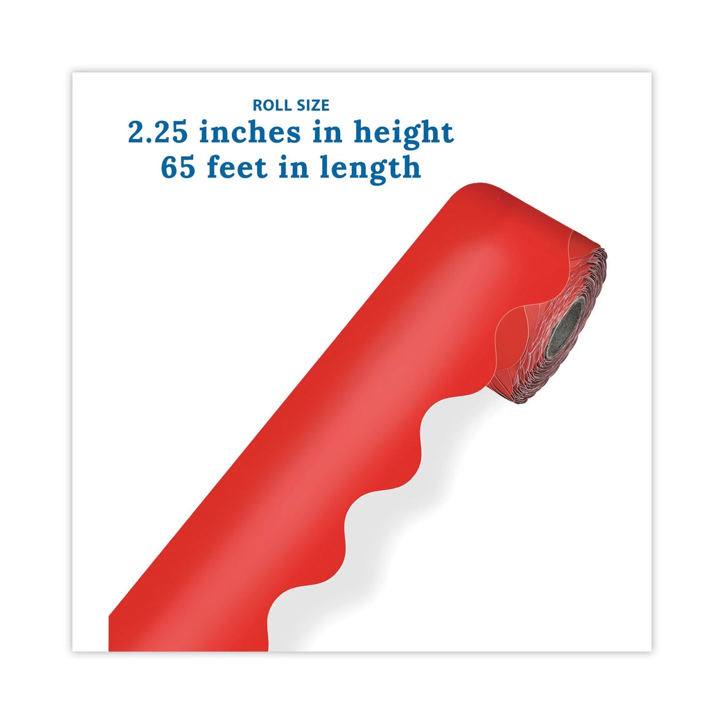 Carson-Dellosa Education Rolled Scalloped Borders, 2.25" x 65 ft, Red