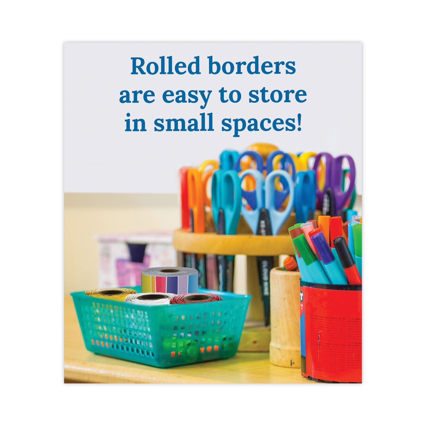 Carson-Dellosa Education Rolled Straight Borders, 2.25" x 65 ft, Rainbow