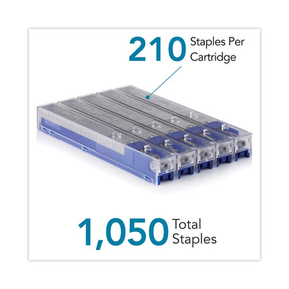 Rapid Staple Cartridge, 0.25" Leg, 0.5" Crown, Steel, 210/Cartridge, 5 Cartridges/Pack, 1,050/Pack