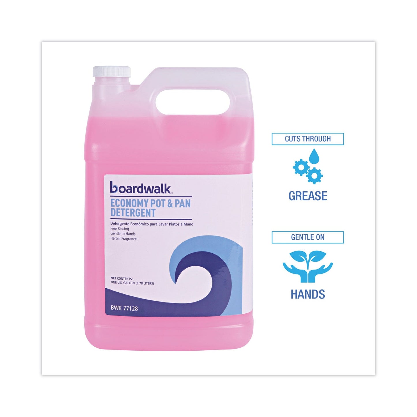 Boardwalk Industrial Strength Pot and Pan Detergent, 1 gal Bottle, 4/Carton