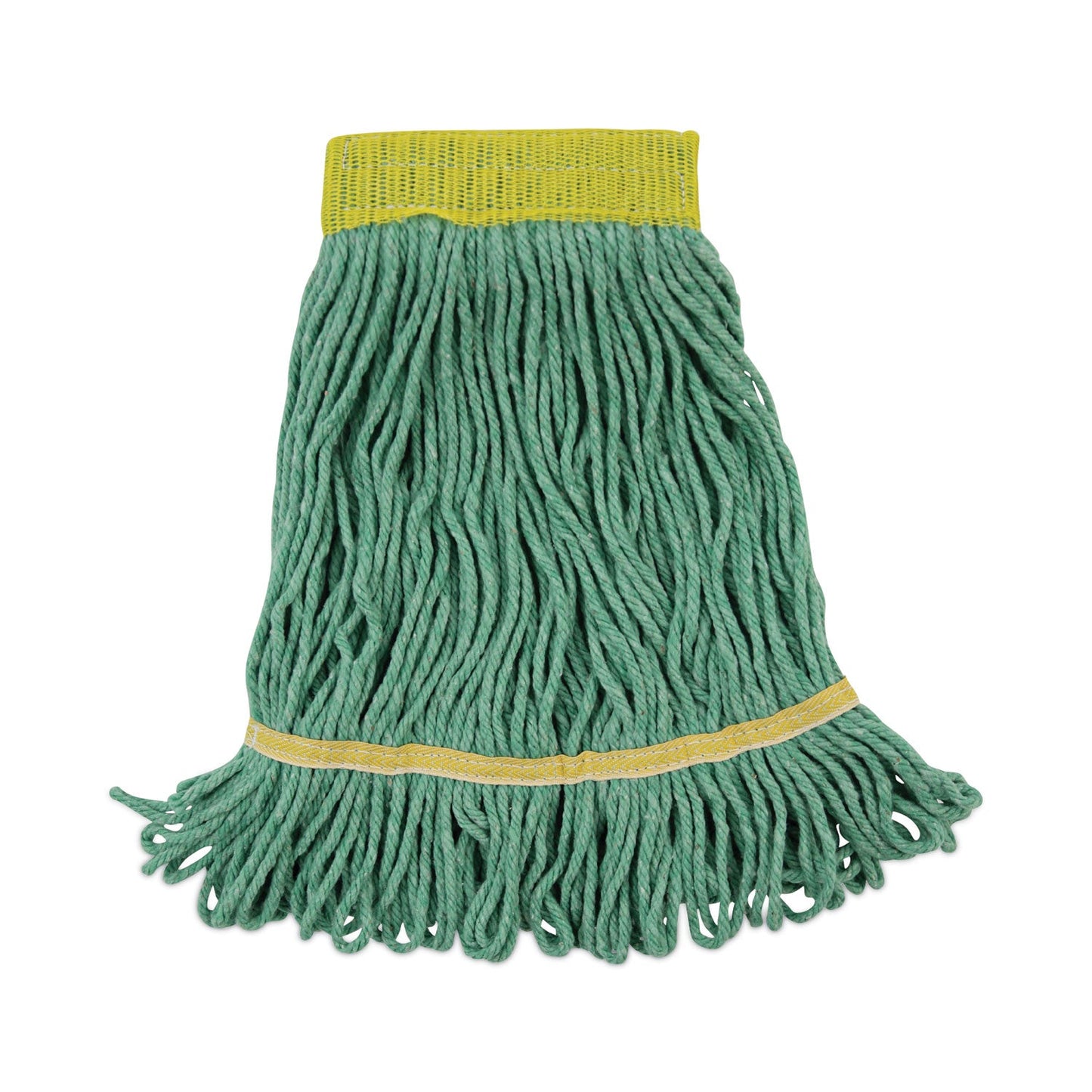 Boardwalk Super Loop Wet Mop Head, Cotton/Synthetic Fiber, 5" Headband, Small Size, Green, 12/Carton
