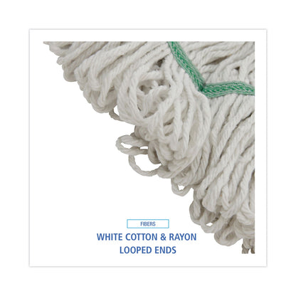 Boardwalk Mop Head, Premium Standard Head, Cotton/Rayon Fiber, Medium, White