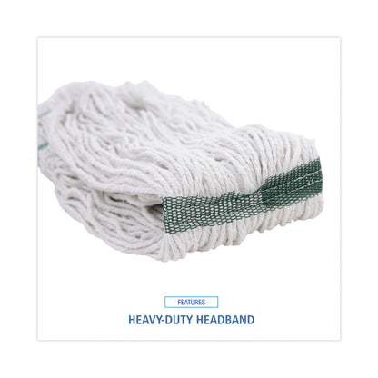 Boardwalk Mop Head, Premium Standard Head, Cotton/Rayon Fiber, Medium, White
