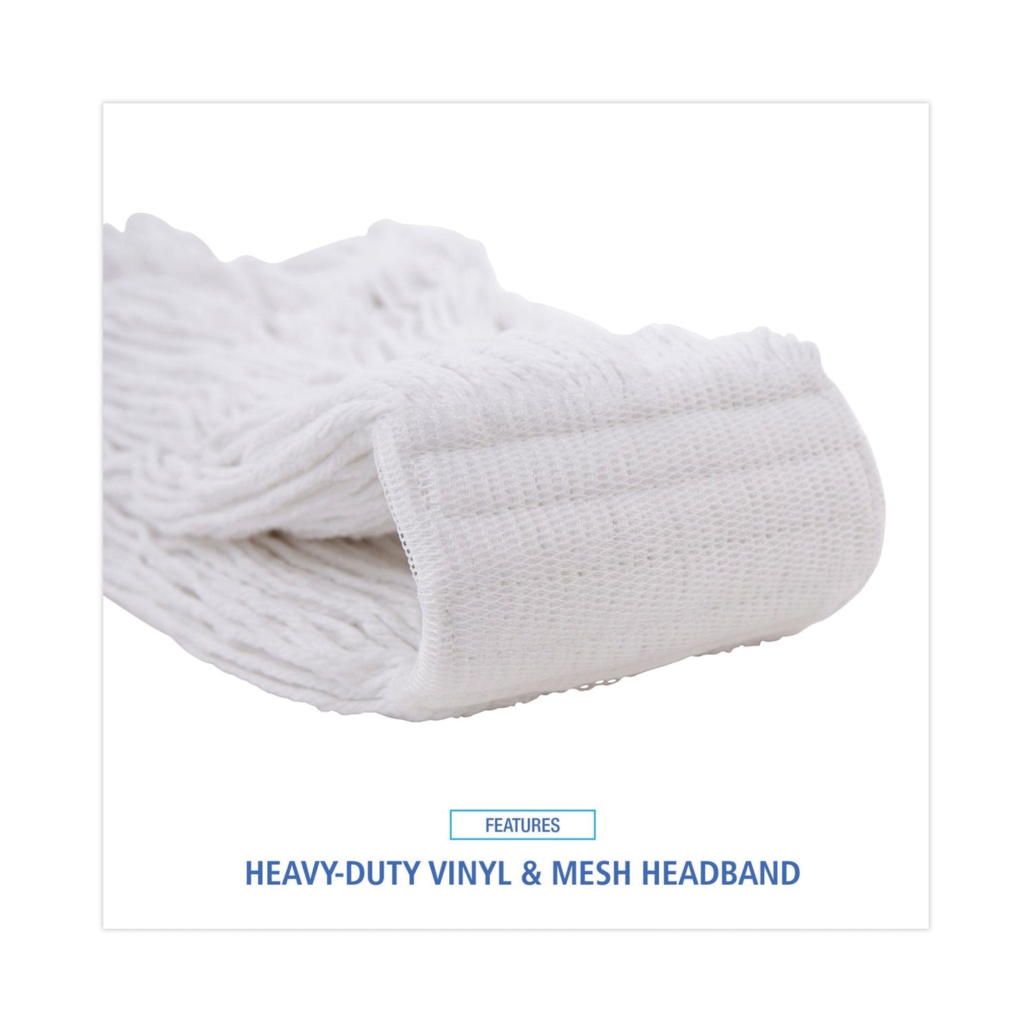 Boardwalk Mop Head, Pro Loop Web/Tailband, Premium Saddleback Head, Ryn, 24-oz., WH, 12/CT