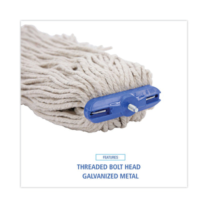 Boardwalk Cut-End Lie-Flat Wet Mop Head, Cotton, 16oz, White, 12/Carton