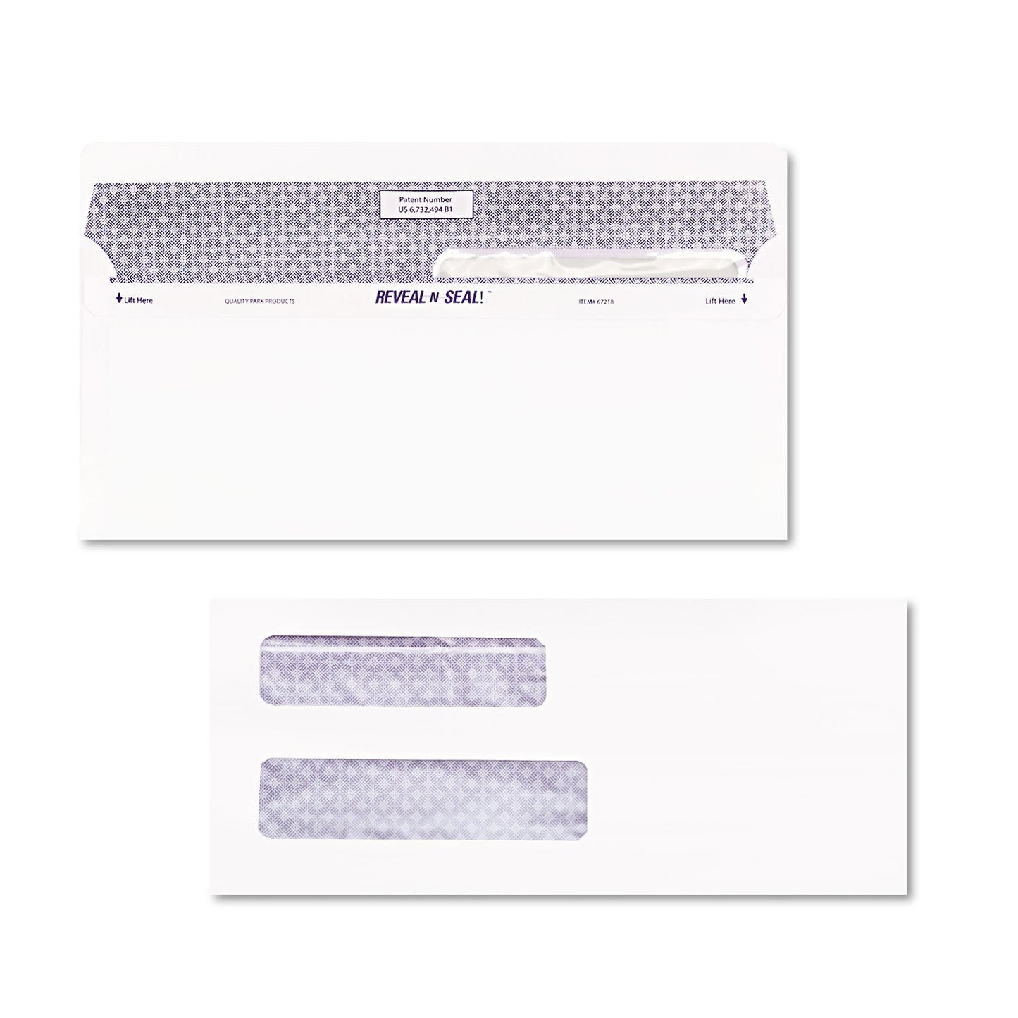 Quality Park Reveal-N-Seal Envelope, #8 5/8, Commercial Flap, Self-Adhesive Closure, 3.63 x 8.63, White, 500/Box