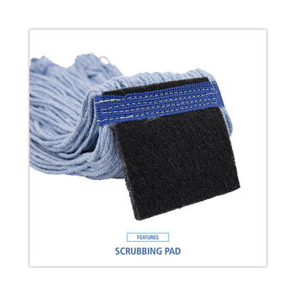 Boardwalk Mop Head, Loop-End, Cotton With Scrub Pad, Medium, 12/Carton