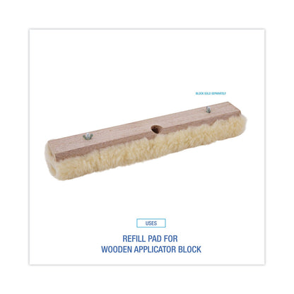Boardwalk Mop Head, Applicator Refill Pad, Lambswool, 16-Inch, White
