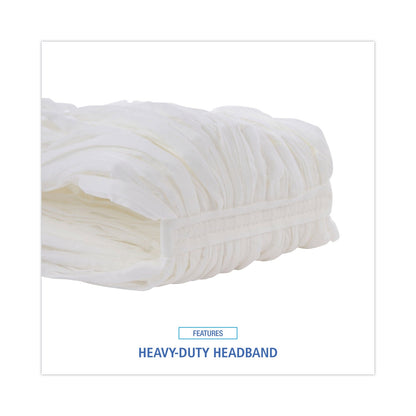 Boardwalk Mop Head, Looped, Enviro Clean With Tailband, Medium, White, 12/Carton