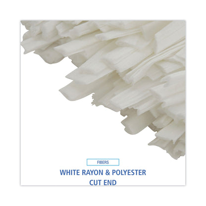 Boardwalk Nonwoven Cut End Edge Mop, Rayon/Polyester, #24, White, 12/Carton