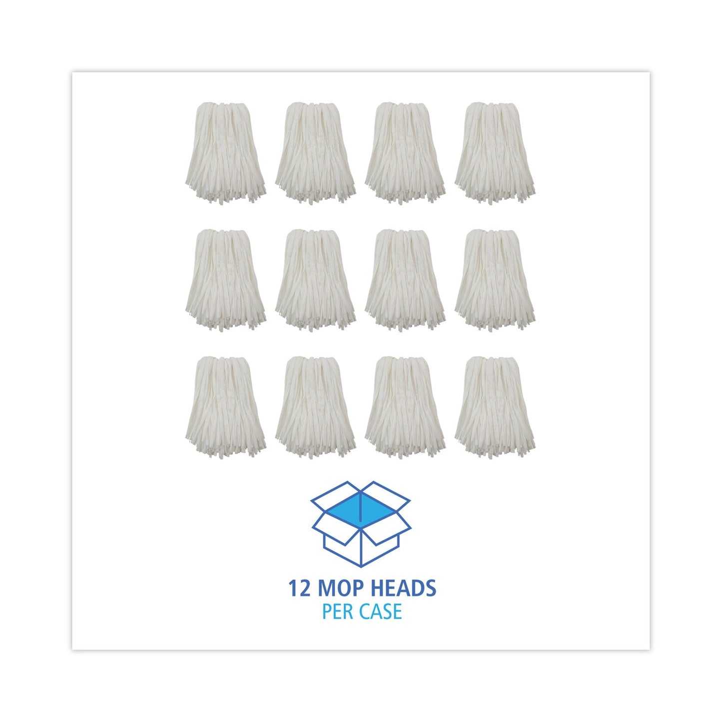 Boardwalk Nonwoven Cut End Edge Mop, Rayon/Polyester, #24, White, 12/Carton