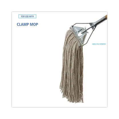 Boardwalk Mop Head, Cotton, Cut-End, White, 4-Ply, 32oz, 12/Carton