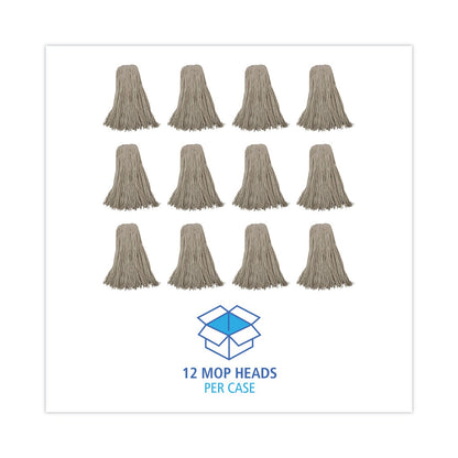 Boardwalk Mop Head, Cotton, Cut-End, White, 4-Ply, 32oz, 12/Carton