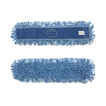 Boardwalk Dry Mopping Kit, 36 x 5 Blue Blended Synthetic Head, 60" Natural Wood/Metal Handle