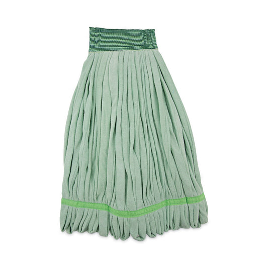 Boardwalk Microfiber Looped-End Wet Mop Head, Large, Green, 12/Carton