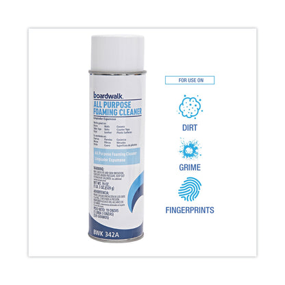 Boardwalk All-Purpose Foaming Cleaner w/Ammonia, 19 oz Aerosol Spray, 12/Carton