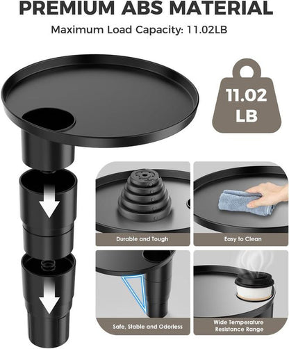FLORICH All-In-One Car Organizer: Big Cup Holder Expander & 360° Rotating Tray. Universal Steering Wheel Mount Desk Car Tray for Food, Laptop, Drinks. Fits Auto Center Console. Big Cup Holder Expander for Car，Car Cup Holder