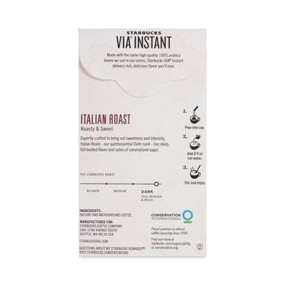 Starbucks VIA Ready Brew Coffee, 3/25oz, Italian Roast, 50/Box