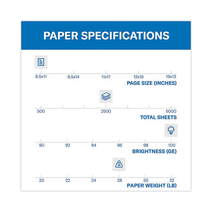 Hammermill Premium Color Copy Print Paper, 100 Bright, 28 lb Bond Weight, 8.5 x 11, Photo White, 500 Sheets/Ream, 5 Reams/Carton
