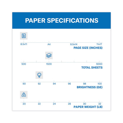 Hammermill Tidal Print Paper, 92 Bright, 20 lb Bond Weight, 8.5 x 11, White, 500 Sheets/Ream, 3 Reams/Carton