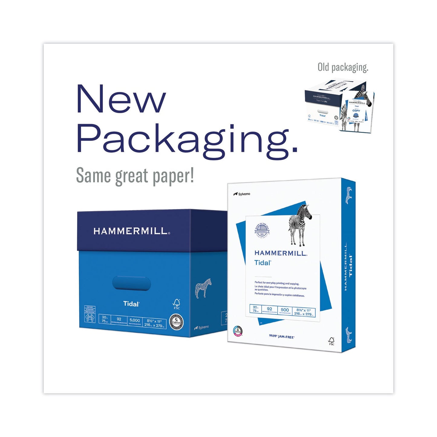 Hammermill Tidal Print Paper, 92 Bright, 20 lb Bond Weight, 8.5 x 11, White, 500 Sheets/Ream, 3 Reams/Carton
