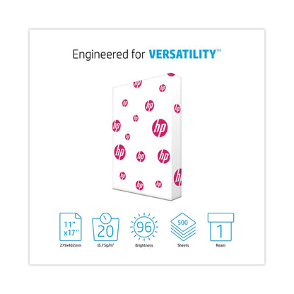 HP Papers MultiPurpose20 Paper, 96 Bright, 20 lb Bond Weight, 11 x 17, White, 500/Ream