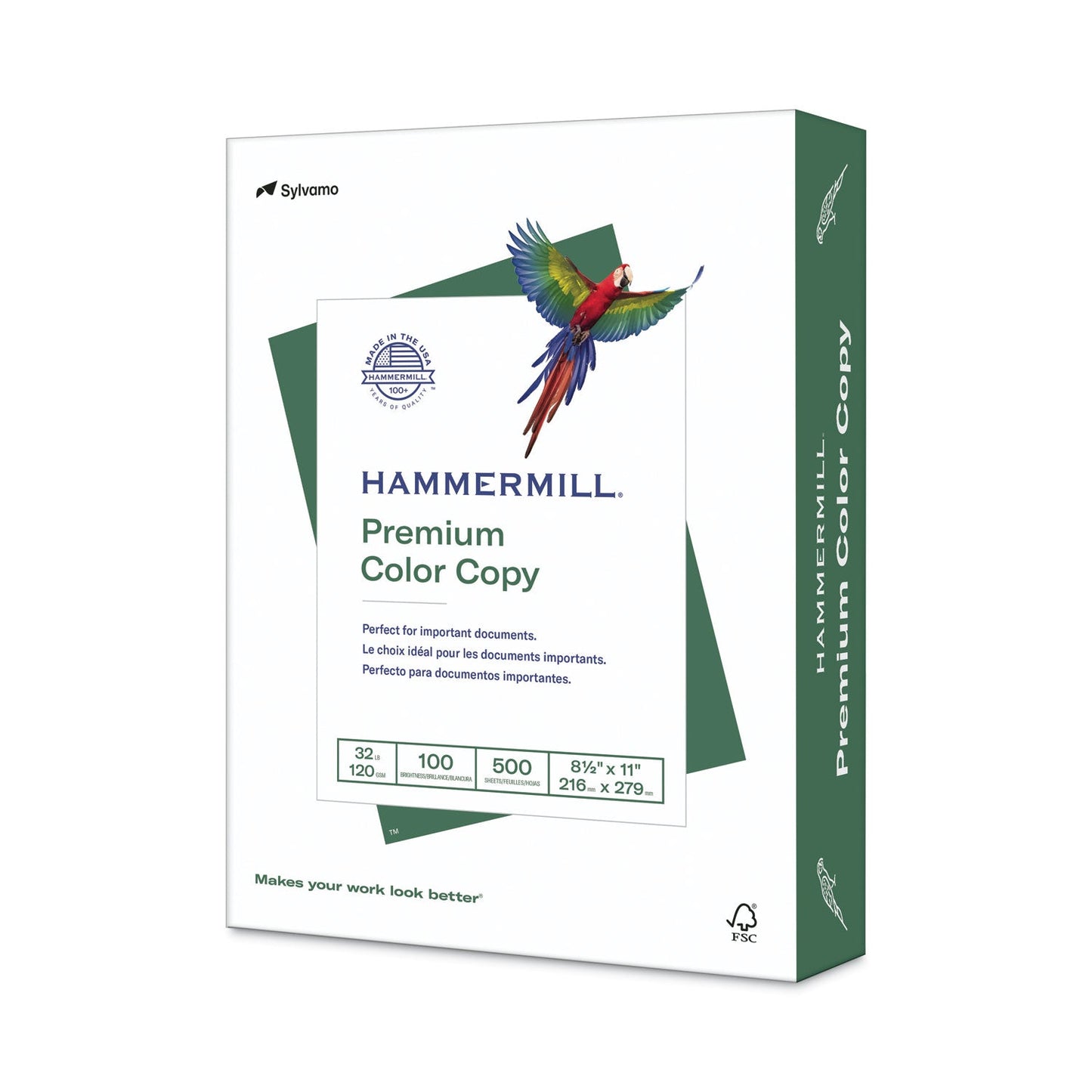 Hammermill Premium Color Copy Print Paper, 100 Bright, 32 lb Bond Weight, 8.5 x 11, Photo White, 500/Ream