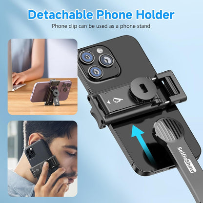 Selfieshow Selfie Stick, Extendable Selfie Stick Tripod with Wireless Remote and Tripod Stand, Portable, Lightweight, Compatible with Iphone 15 14 13 12 Pro Xs Max X 8Plus, Samsung Smartphone and More