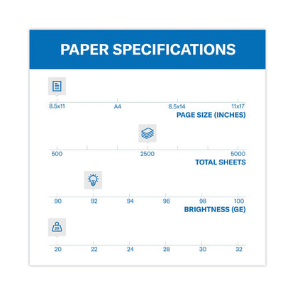 Hammermill Copy Plus Print Paper, 92 Bright, 20 lb Bond Weight, 8.5 x 11, White, 500 Sheets/Ream, 5 Reams/Carton