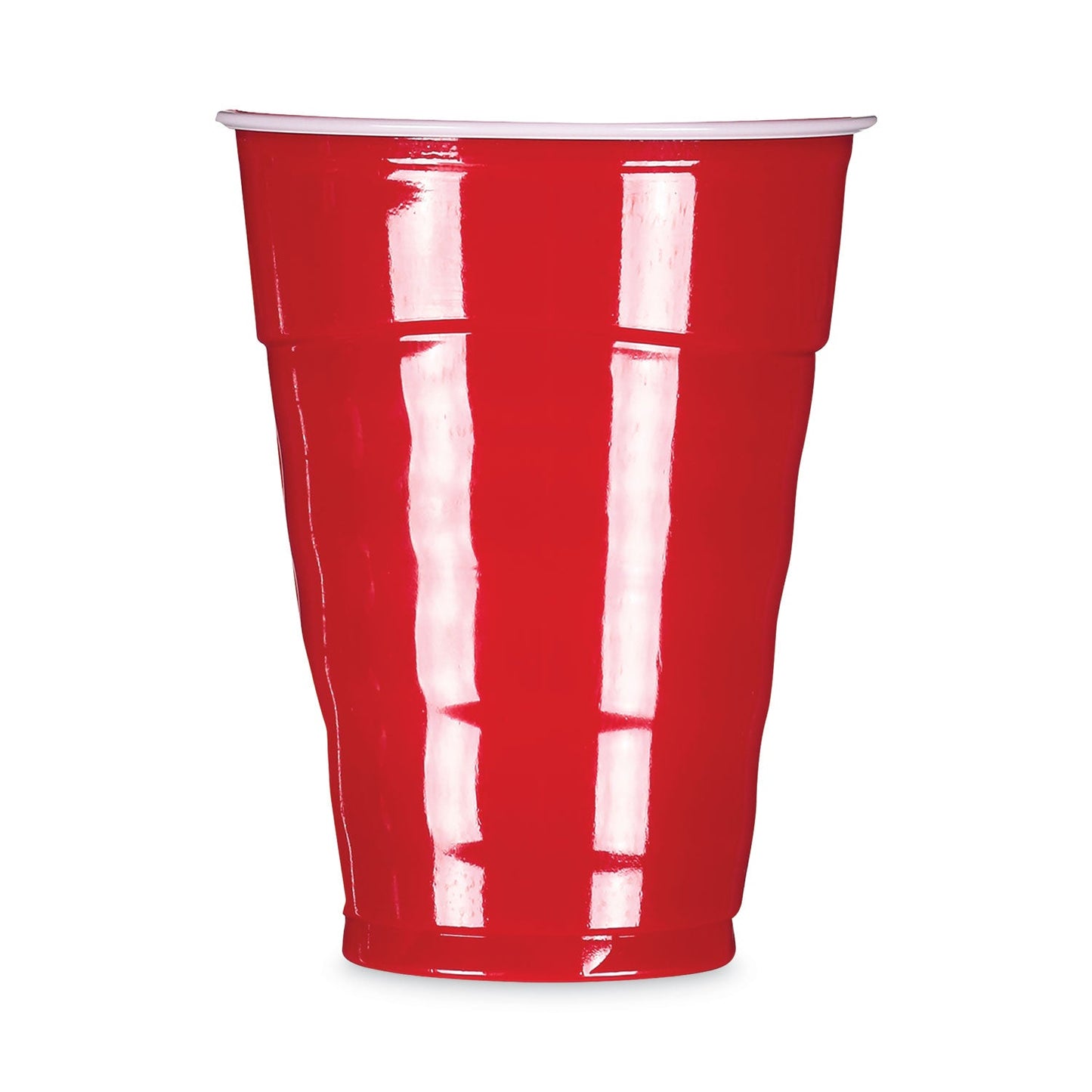 Hefty Easy Grip Disposable Plastic Party Cups, 18 oz, Red, 50/Pack, 8 Packs/Carton