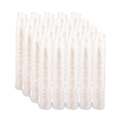 Dart Foam Drink Cups, 32 oz, Tapered Bottom, White, 25/Bag, 20 Bags/Carton