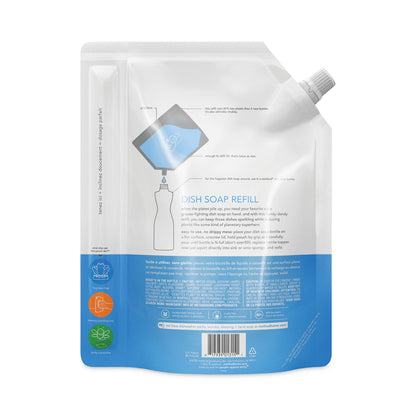Method Dish Soap Refill, Sea Minerals, 36 oz Pouch, 6/Carton