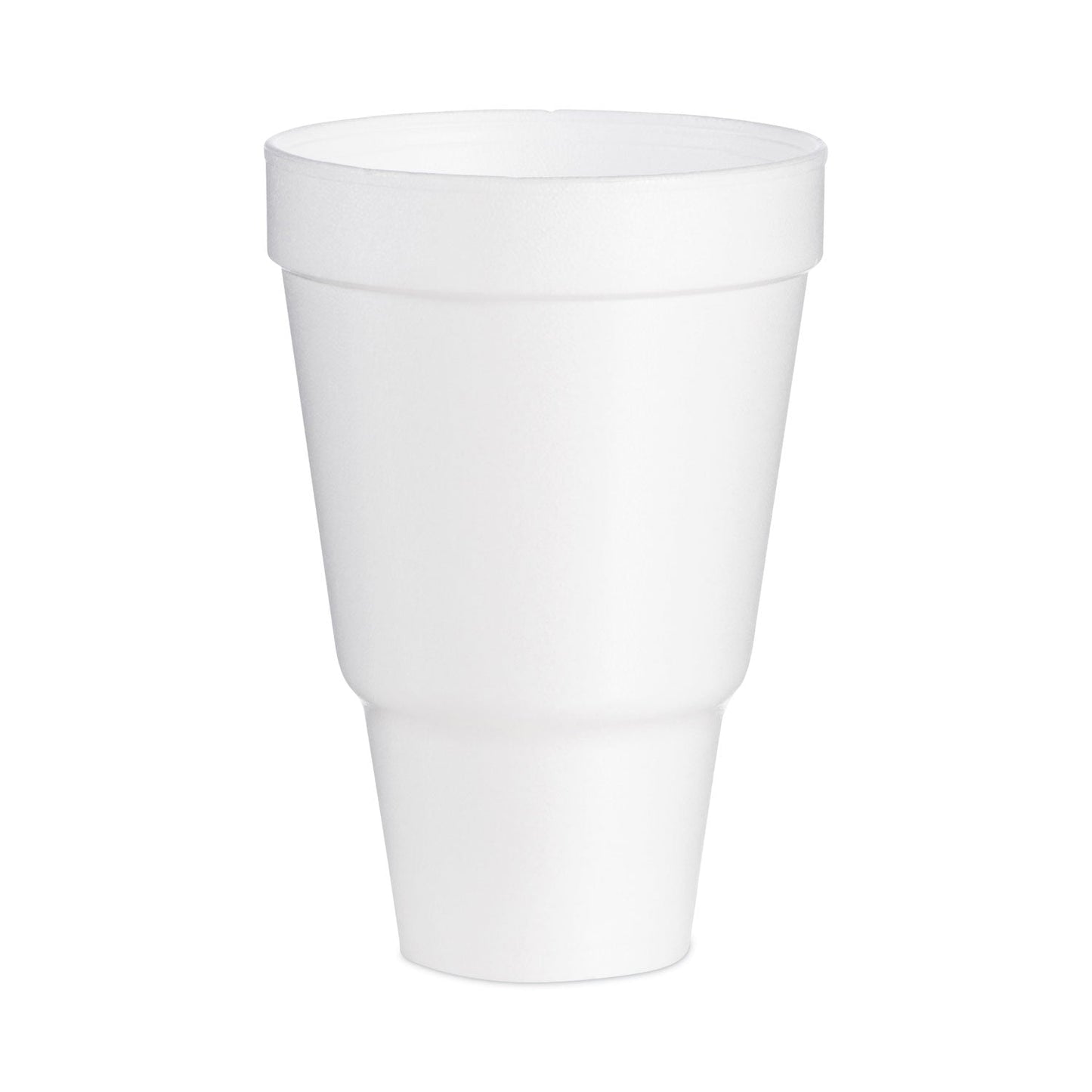 Dart Foam Drink Cups, 32 oz, Tapered Bottom, White, 25/Bag, 20 Bags/Carton