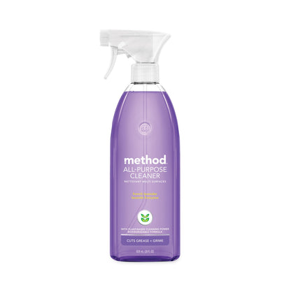 Method All Surface Cleaner, French Lavender, 28 oz Spray Bottle, 8/Carton
