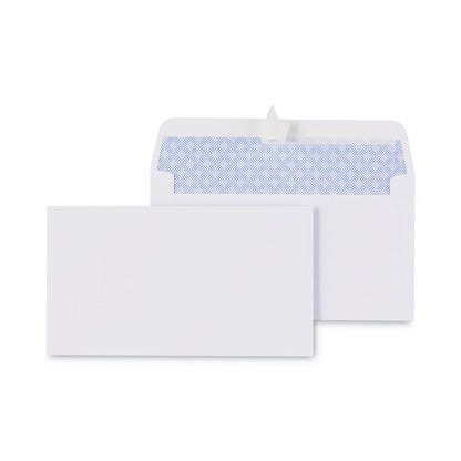 Universal Peel Seal Strip Security Tint Business Envelope, #6 3/4, Square Flap, Self-Adhesive Closure, 3.63 x 6.5, White, 100/Box