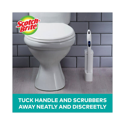 Scotch-Brite Toilet Scrubber Starter Kit, 1 Handle and 5 Scrubbers, White/Blue