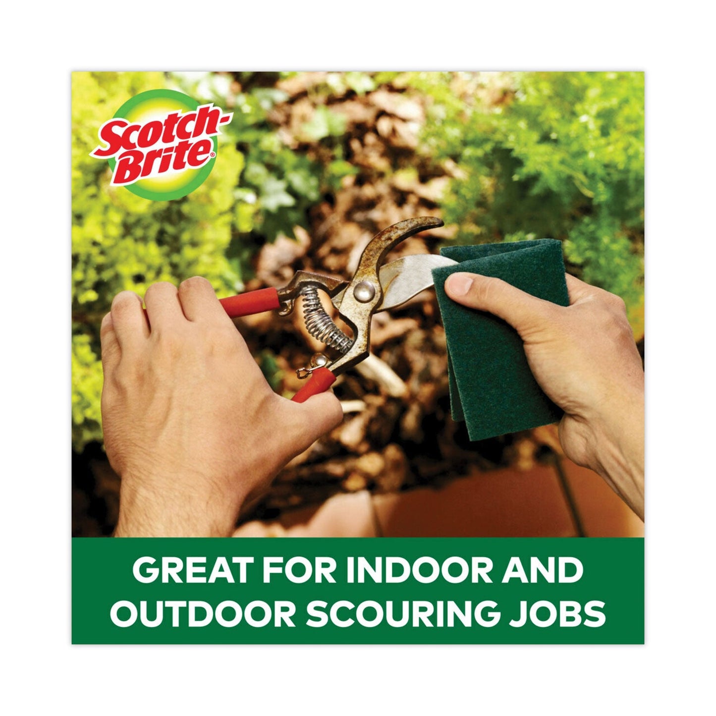 Scotch-Brite Heavy-Duty Scouring Pad, 3.8 x 6, Green, 5/Carton