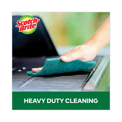 Scotch-Brite Heavy-Duty Scouring Pad, 3.8 x 6, Green, 5/Carton
