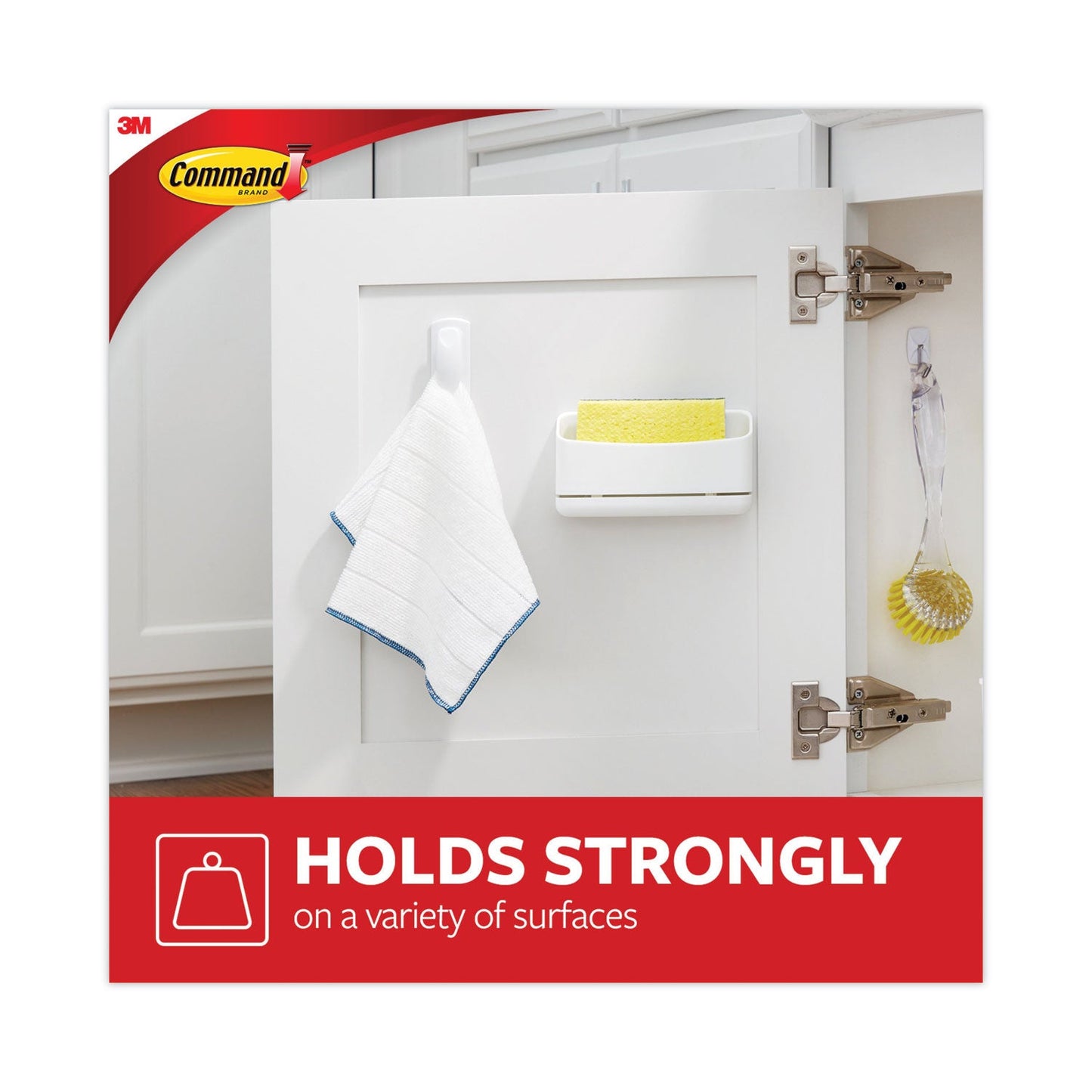 Command Spring Hook, 1 1/8w x 3/4d x 3h, White, 1 Hook/Pack