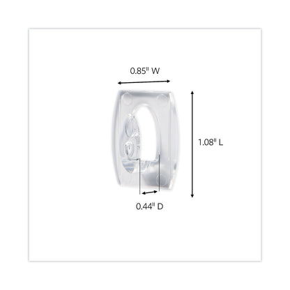 Command Clear Hooks and Strips, Plastic, Mini, 6 Hooks and 8 Strips/Pack