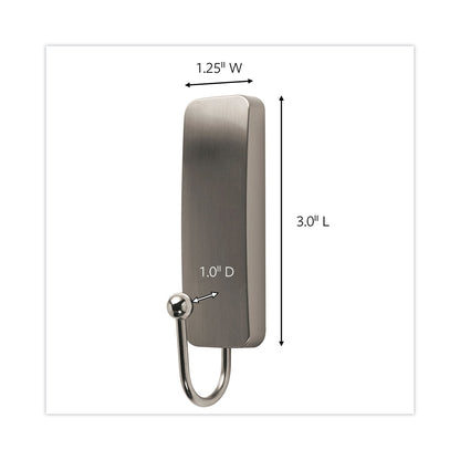 Command Decorative Hooks, Medium, Brushed Nickel, 2 Hook and 4 Strips/Pack