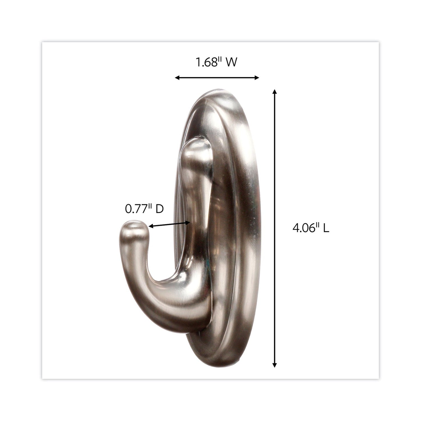 Command Decorative Hooks, Traditional, Large, 1 Hook and 2 Strips/Pack