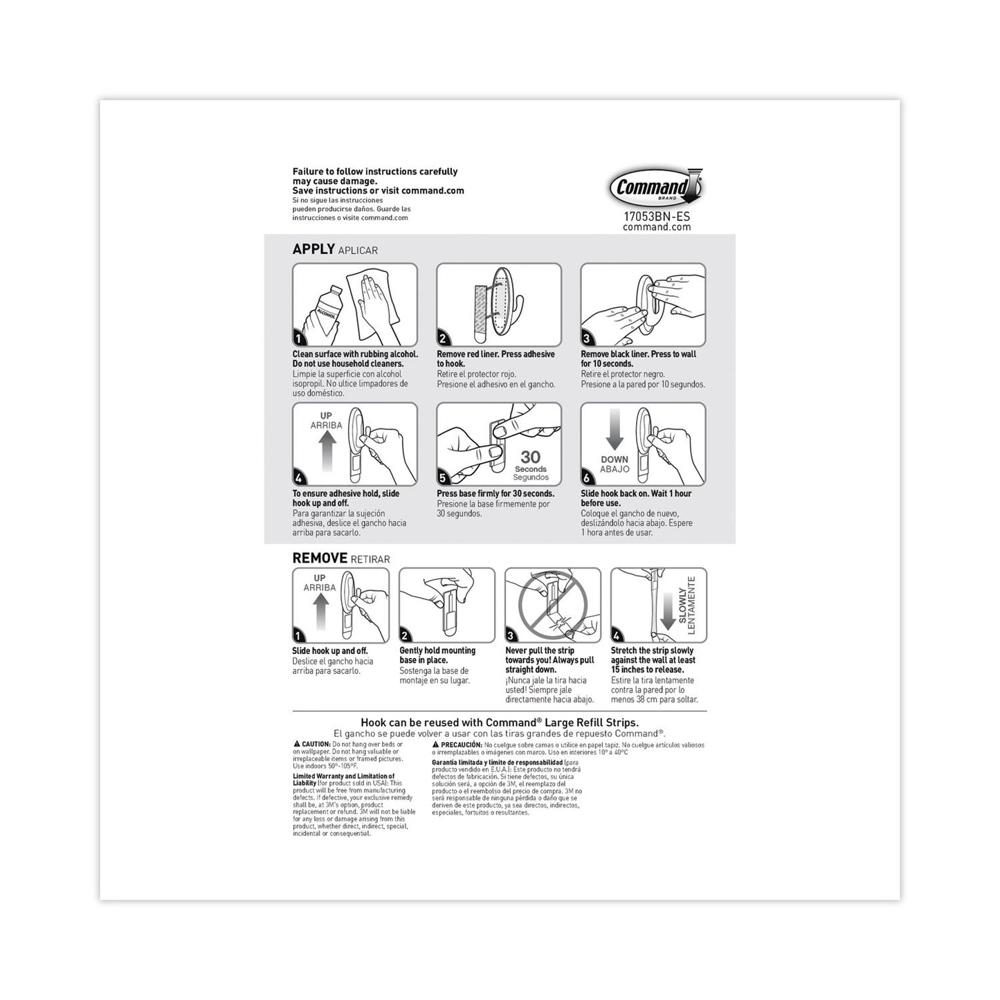 Command Decorative Hooks, Traditional, Large, 1 Hook and 2 Strips/Pack